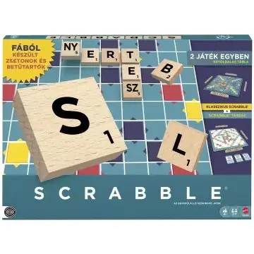 Scrabble Original társasjáték 2 az 1-ben, fa Legjobb ár