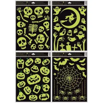 Sötétben világító Halloween mintás ablakmatrica, 30 x 42 cm - többféle Olcsóbb