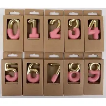 Számos születésnapi gyertya - arany-pink, 10 cm - 5 Biztonságos vásárlás
