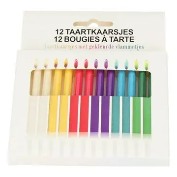 Színes gyertya színes lánggal - 12 darabos Különleges ajánlat