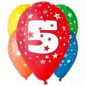 Expressz kézbesítés Színes számos lufi 5 darabos - 5