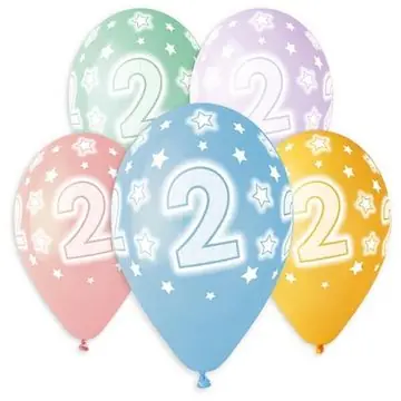 Kiárusítás Színes számos lufi 5 darabos - pasztell színű, 2-es