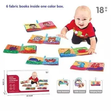 Színes textil könyvek - 6 db-os készlet Akciós ár
