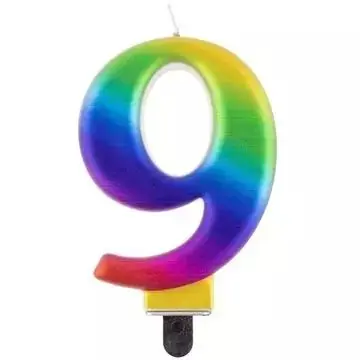 Alacsony ár Szivárvány színű születésnapi gyertya, 8 cm - 9