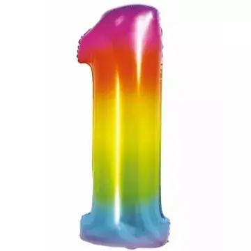 Utolsó esély Szivárvány színű, számos fólia lufi, 76 cm - 1