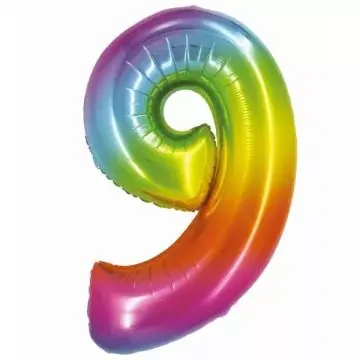 Kiárusítás Szivárvány színű, számos fólia lufi, 76 cm - 9