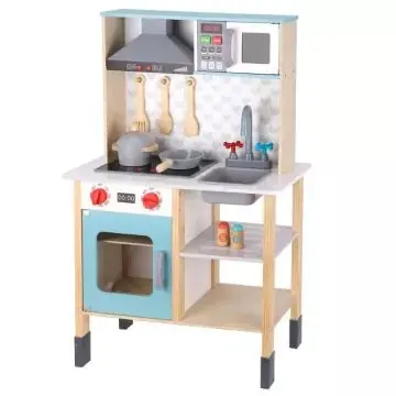 Szuper akció Tooky Toy Fa konyha játékszett beépített mikróval