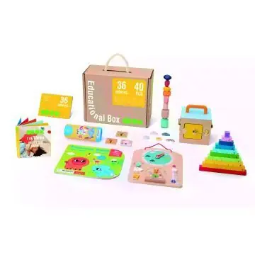 Tooky Toy Fejlesztő játékcsomag, fa - 40 db-os szett Kiárusítás