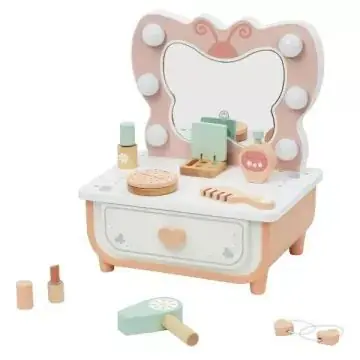 Tooky Toy Pillangós fésülködőasztal fából, világítással - 34 cm Szuper akció