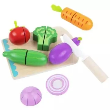 Biztonságos fizetés Tooky Toy Zöldségszeletelő játékszett, fa