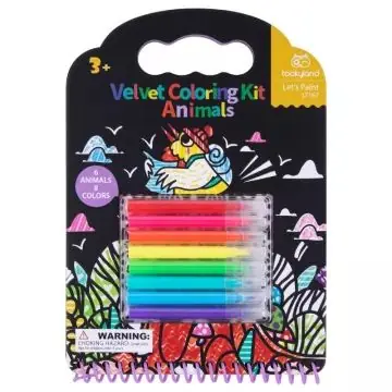 Tookyland Bársonyos színezőkészlet, 6 db képpel és 8 db filctollal - Állatok Vedd meg online