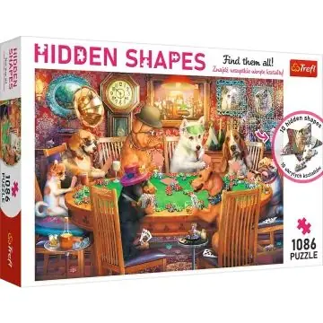 Trefl Hidden Shapes Pókerező kutyák puzzle rejtett alakzatokkal - 1086 darabos Vásárlói kedvenc
