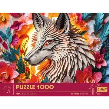 Végkiárusítás Trefl 40. születésnap, Paper Art Farkas puzzle - 1000 darabos