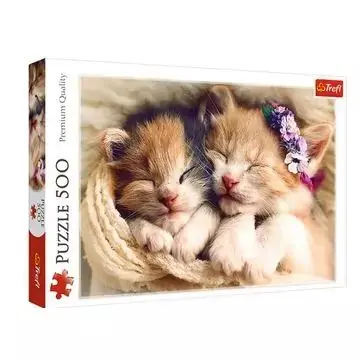 Trefl Alvó cicák virággal puzzle - 500 darabos Legjobb ár