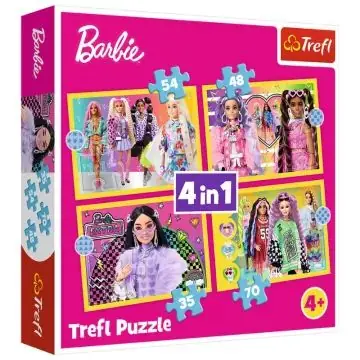 Trefl Barbie világa 4 az 1-ben puzzle - 35, 48, 54, 70 darabos Csak ma