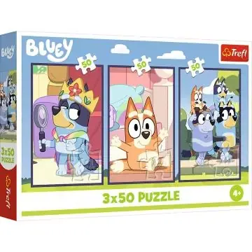 Biztonságos vásárlás Trefl Bluey család - 3 az 1-ben, 50 darabos puzzle