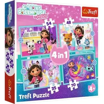 Trefl Gabby nagy kalandja 4 az 1-ben - 35, 48, 54, 70 darabos puzzle Nézd meg most