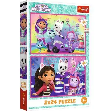 Csak ma Trefl Gabi babaháza, Játék Gabival - 2 x 24 darabos puzzle
