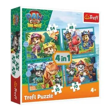 Rendeld meg most Trefl Mesék a Dínó-szigetről puzzle - 4 az 1-ben