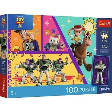 Vedd meg online Trefl Toy Story 5. Játékok akcióban Premium Plus Kids puzzle - 100 darabos