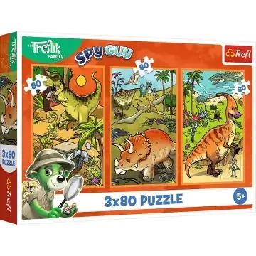Trefl Treflikék a dinoszauruszok világában puzzle - 3 az 1-ben Árcsökkenés