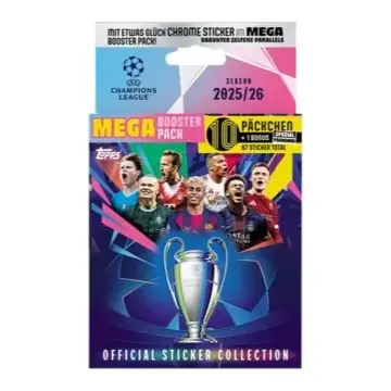 UCC Topps Mega Booster Pack 25/26 - gyűjthető focis kártya Legkelendőbb