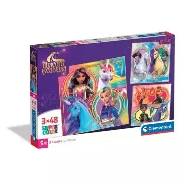 Unikornis akadémia puzzle - 3 x 48 darabos Szuper ajánlat