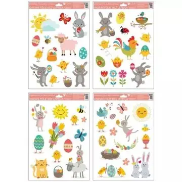 Vidám húsvéti nyuszi mintájú ablakmatrica - 30 x 20 cm, többféle Szezonális akció