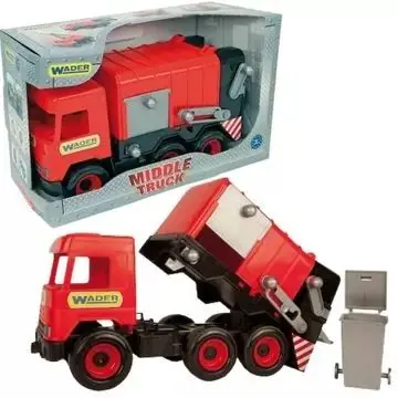 Wader Middle Truck kukásautó, 42 cm - piros Szuper akció