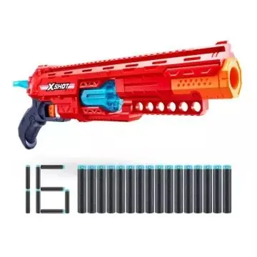 Legkelendőbb ZURU X-Shot Excel Caliber forgótáras szivacslövő fegyver 16 db lövedékkel - 1. széria
