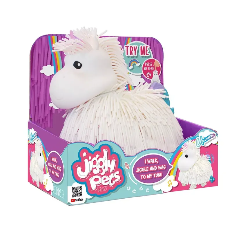 JIggly Pets Riszáló Állatok, unikornis, fehér Legkelendőbb