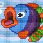 Utolsó esély Pixelhobby 801035 Halacska kreatív szett 10,x12,7cm 1 alaplapos
