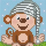 Kihagyhatatlan ajánlat Pixelhobby 801347 Sapis majom kreatív szett 10,x12,7cm 1 alaplapos