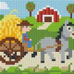 Vedd meg most Pixelhobby 801380 Szekér kreatív szett 10,x12,7cm 1 alaplapos