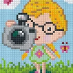 Gyors szállítás Pixelhobby 801405 Kamerás kislány kreatív szett 10,x12,7cm 1 alaplapos