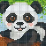 Szezonális akció Pixelhobby 801406 Panda kreatív szett 10,x12,7cm 1 alaplapos