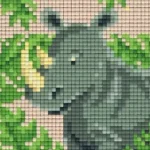 Gyors szállítás Pixelhobby 801436 Orrszarvú szett (10,1x12,7cm)