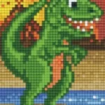 Prémium Pixelhobby 801457 Dinoszaurusz szett (10,1x12,7cm)