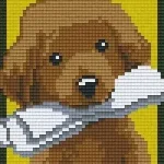 Pixelhobby 802022 Kutya levelekkel (10,7x20,3cm) Exkluzív ajánlat