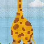 Prémium Pixelhobby 802067 Zsiráf szett 2 alaplapos (10,2x25,4cm)