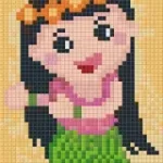 Pixelhobby 802071 Hawai kislány szett 2 alaplapos (10,2x25,4cm) Akció