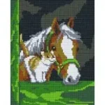 Pixelhobby 804101 Ló cicával 20,3x25,4 cm négy alaplapos pixel Kedvezményes ár