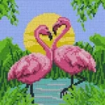 Pixelhobby 804109 Flamingók 2 (20,3x25,4cm)négy alaplapos szett Népszerű