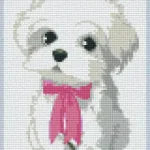 Azonnali szállítás Pixelhobby 804315 Fehér kiskutya (20,3x25,4cm) 4 alaplapos szett