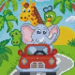 Szezonális akció Pixelhobby 804383 Kocsis állatkák (20,3x25,4cm) 4 alaplapos szett