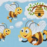 Vedd meg online Pixelhobby 804389 Méhek (20,3x25,4cm) 4 alaplapos szett