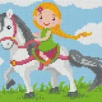 Pixelhobby 804393 Lovagló lány (25,4x20,3cm) 4 alaplapos szett Különleges ajánlat