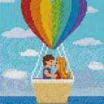 Expressz kézbesítés Pixelhobby 804395 Szivrávány ballonozás (20,3x25,4cm) 4 alaplapos szett