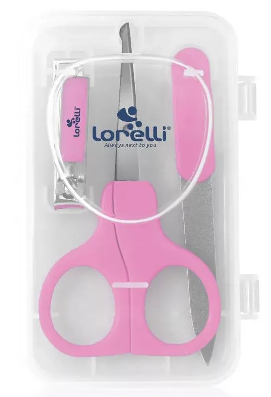 Korlátozott ajánlat Baby Care manikűr szett tartóban - pink