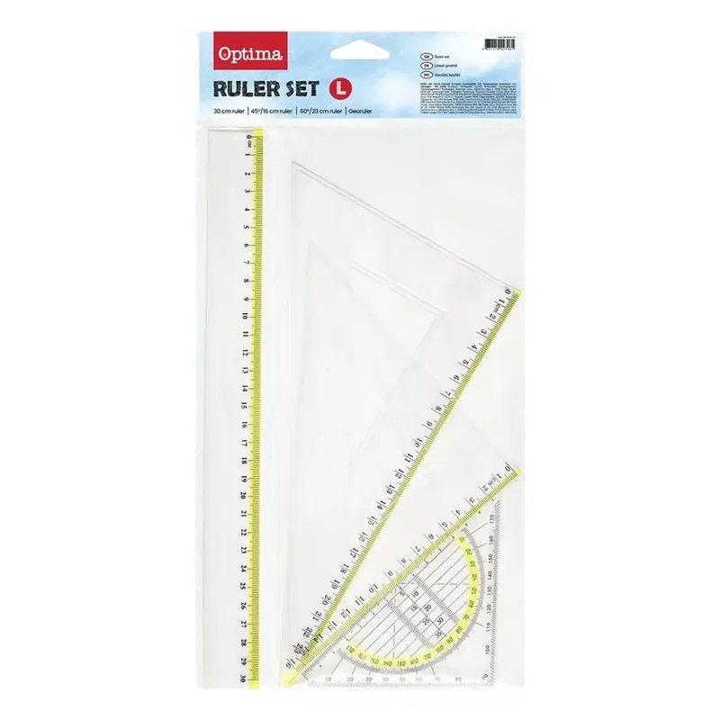 Vonalzókészlet OPTIMA 23cm 4 darabos Vásárlói kedvenc